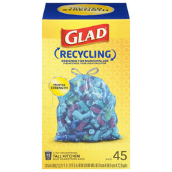 Glad Blue Drawstring Bags - 45 CT 6 Pack