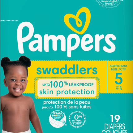 Pampers Diapers Size 5 (27+ lb) Jumbo Pack - 19 CT 4 Pack
