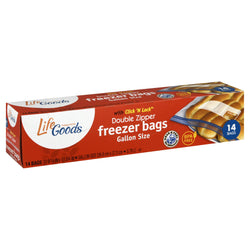 Life Goods Double Zipper Freezer Bags - 14 CT 12 Pack