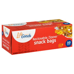 Life Goods Reclosable Zipper Snack Bags - 50 CT 12 Pack