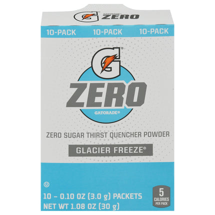 Gatorade Zero Powder Glacier Freeze - 0.10 OZ Packets 10 Pack Case of 12 (120 Total)