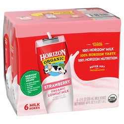 Horizon Organic 1% Lowfat UHT Strawberry Milk - 8 FZ 6 Count 3 Pack (18 Total)