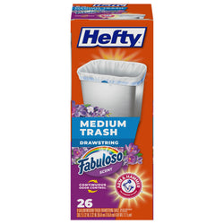 Hefty Drawstring Fabuloso Scent Medium Trash Bags - 26 CT 12 Pack