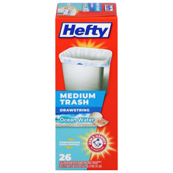 Hefty Medium Drawstring Ocean Trash Bags - 26 CT 12 Pack