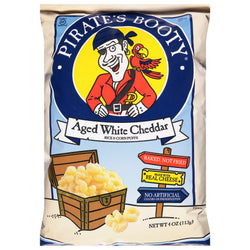 Pirate's Booty Aged White Cheddar Rice and Corn Puffs - 4 OZ 12 Pack