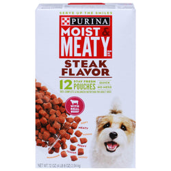 Purina Moist And Meaty Steak Dog Food - 72.0 OZ 4 Pack