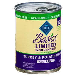 Blue Buffalo Basics Skin & Stomach Care, Natural Adult Dry Dog Food, Turkey & Potato - 12.5 OZ 12 Pack