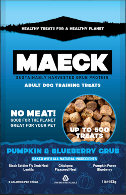 MAECK Insect Grub Protein Dog Training Treats Pumpkin - Blueberry - 1 LB 12 Pack