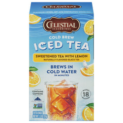 Celestial Seasonings Cold Brew Iced Tea Sweetened With lemon- 18.0 CT 6 Pack