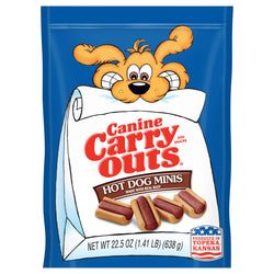 Canine Carry Outs Dog Treats Hot Dog Minis - 22.5 OZ 4 Pack