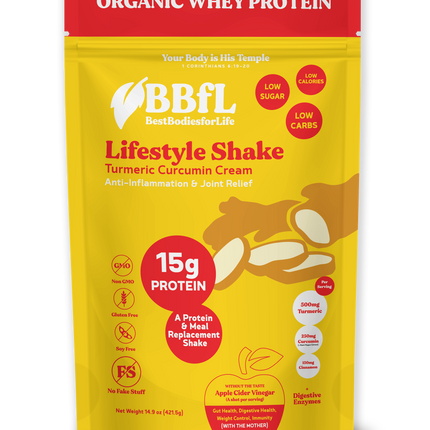 BBfL BBfL Meal Replacement Protein Shakes,  (15 Servings, Turmeric Curcumin Cream) - 0.93 LB 6 Pack