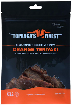 Topangas Finest Jerky Gluten Free Orange Teriyaki Beef Jerky - 1.5 OZ 10 Pack
