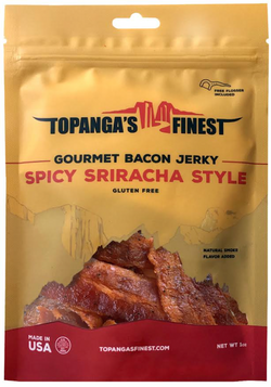 Topangas Finest Jerky Gluten Free Spicy Sriracha Bacon Jerky - 1 OZ 10 Pack