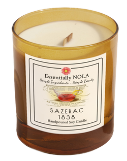 ESSENTIALLY NOLA Soy Cocktail Candle - Wooden Wick - Sazerac - 16 OZ 4 Pack