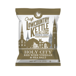 Lowcountry Kettle Potato Chips Holy City Red Wine Vinegar + Sea Salt Kettle Chips - 2 OZ 24 Pack
