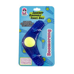 Jojo Modern Pets Eco-Friendly TPR Tennis Ball Squeak Boomerang Dog Toy - 1 CT 10 Pack