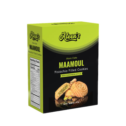 Jumbo Inc Aleen's Cookies Moon Cake/Maamoul Filled with Pistachio - 16.9 OZ 12 Pack