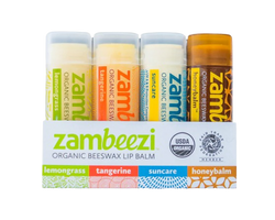 Zambeezi Variety (Lemongrass, Suncare, Tangerine, Honeybalm) Lip Balm 4-Pack - 0.15 OZ 10 Pack