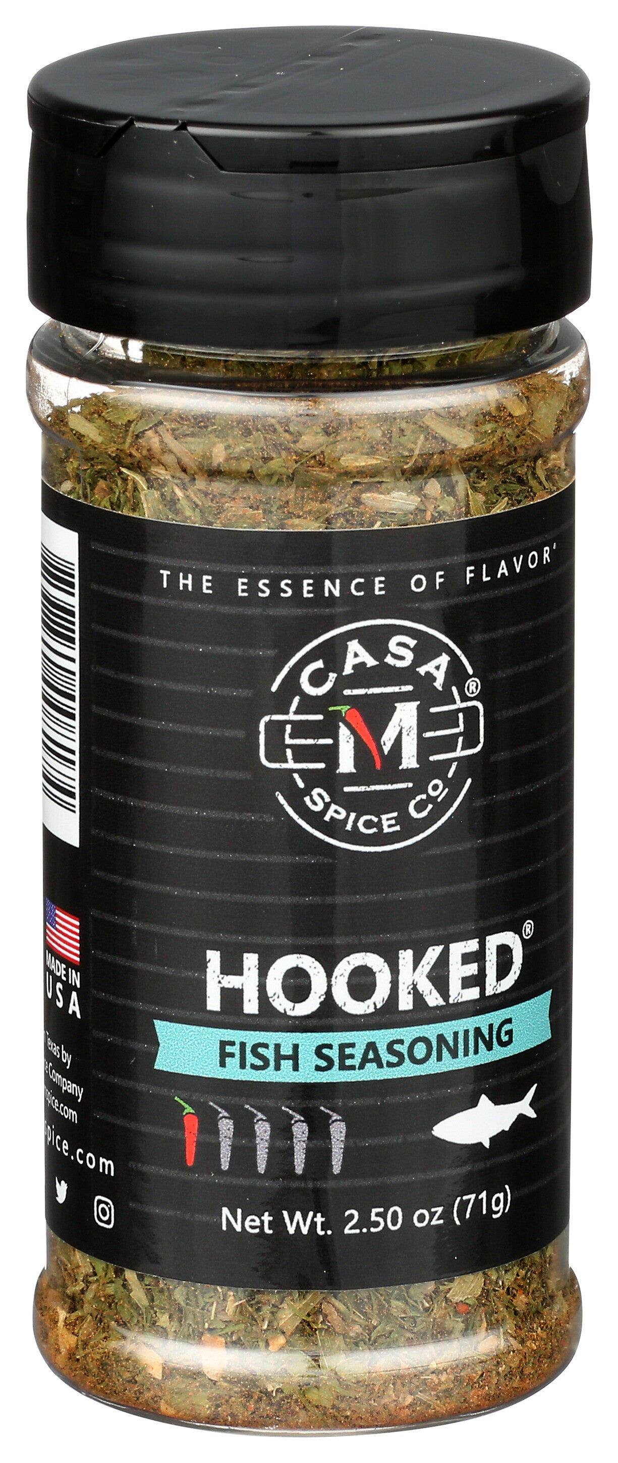 casa m spice co uncontgrolled hooked fish seasoning Casa M Spice Co Hooked Fish Seasoning - Plastic Shaker