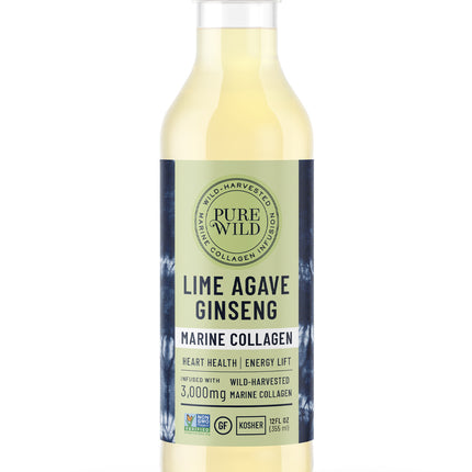 PureWild Co Lime Agave Marine Collagen Drink - 12 OZ 12 Pack
