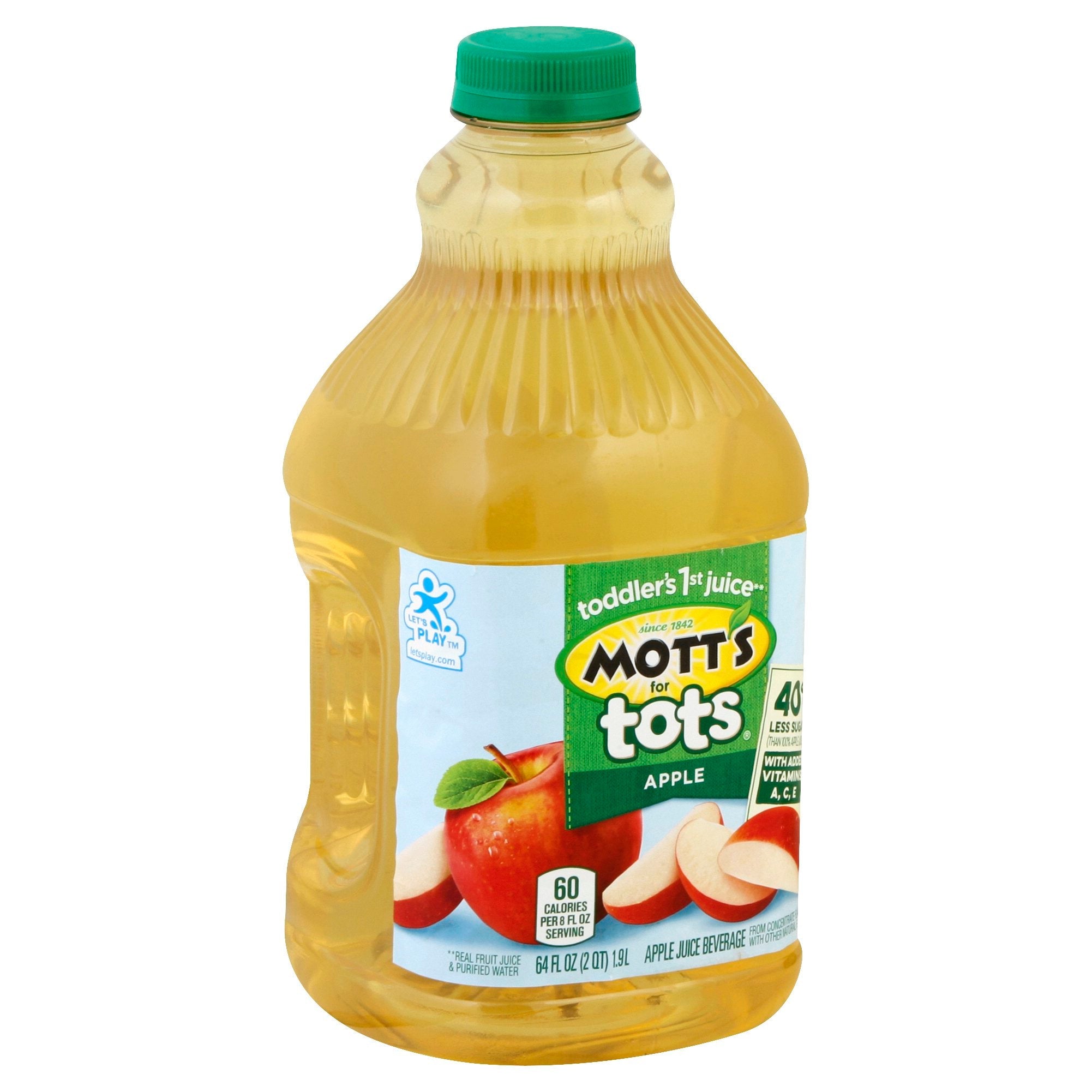 Mott's For Tots 40% Less Sugar Apple Juice 64 FZ Pack