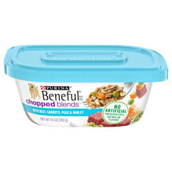 Purina Beneful Chopped Blends With Beef Carrots Peas & Barley - 10 OZ 8 Pack