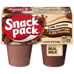 Snack Pack Pudding Milk Chocolate & Chocolate Fudge - 13 OZ 12 Pack