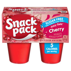 Snack Pack Gels Sugar Free Cherry - 13 OZ 12 Pack