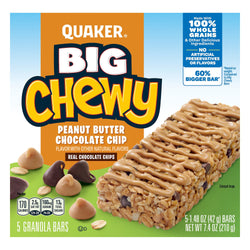 Quaker Granola Bars Chewy Big Peanut Butter Chocolate Chip - 7.4 OZ 12 Pack