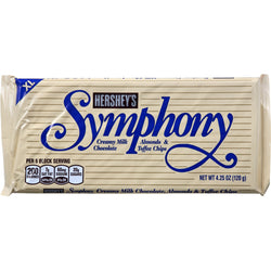 Hershey's Extra Large Symphany Milk Chocolate Bar With Almonds & Toffee Chips - 4.25 OZ 12 Pack