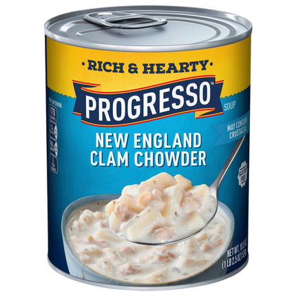 Progresso Rich & Hearty Soup New England Clam Chowder - 18.5 OZ 12 Pack