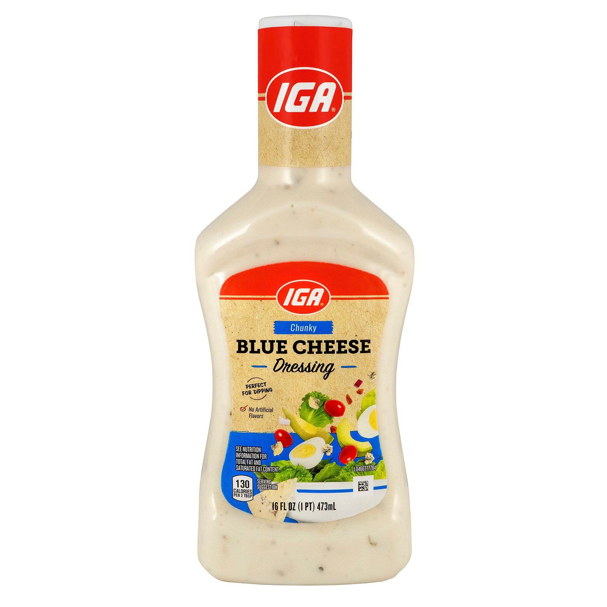 IGA Chunky Blue Cheese Dressing - 16 FZ 6 Pack StockUpExpress IGA Chunky Blue Cheese Dressing - 16 FZ 6 Pack StockUpExpress