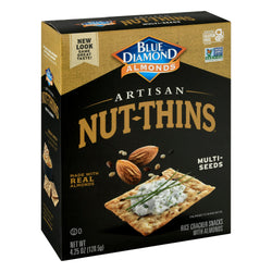 Blue Diamond Gluten Free Artisan Nut Thin Multi-Seeds Rice Cracker - 4.25 OZ 12 Pack