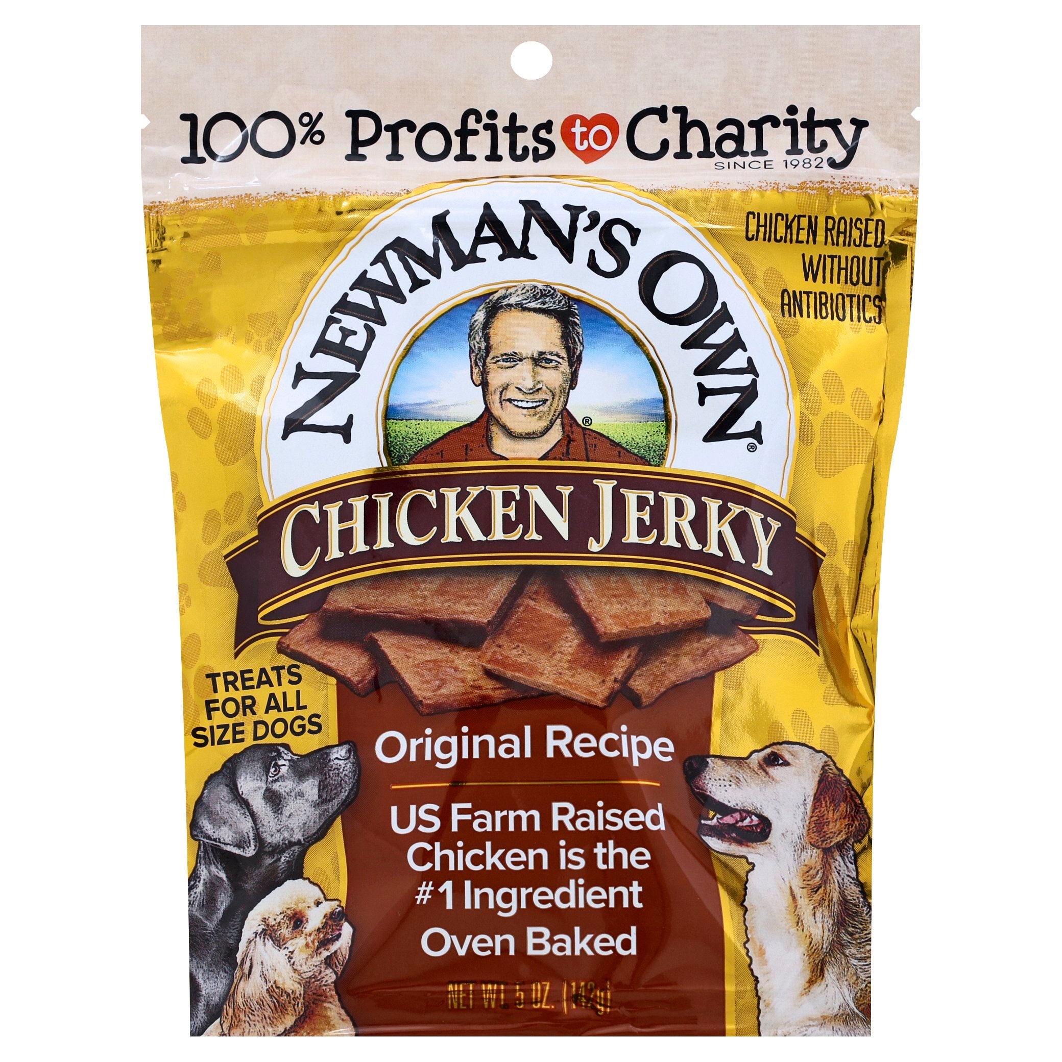 Newman's Own Beef Jerky Dog Treats - 30% Protein Grass-Fed Beef Training Treats - 5oz Bags (6 Pack)