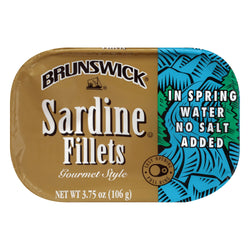 Brunswick Sardines In Spring Water No Salt Added - 3.75 OZ 12 Pack