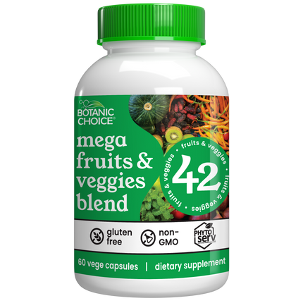Botanic Choice MEGA FRUITS & VEGGIES BLEND * VEGE CAPSULES 60 CT - 60 QT 12 Pack