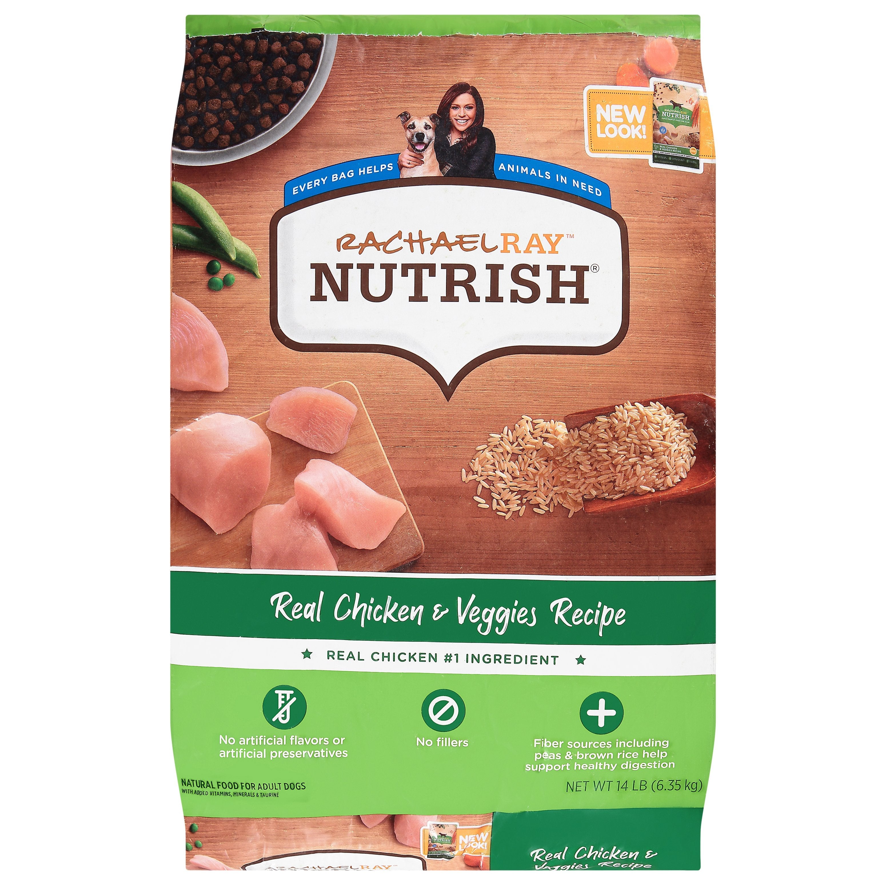 Rachel Ray Nutrish Dog Food Bag Chicken Vegetables 14 Lb