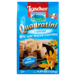 Loacker Quadratini Vanilla Bite Size Wafer Cookies - 4.41 OZ 6 Pack