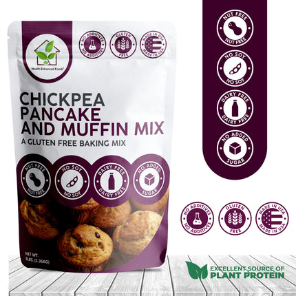 Health Enhanced Foods Chickpea Pancake and Muffin Mix - 16 OZ 12 Pack