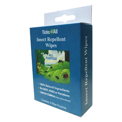 Ticks-N-All All Natural All Purpose Insect Repellent Wipes - 28.8 OZ 10 Pack