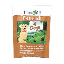 Ticks-N-All All Natural Flea and Tick Wipes 4-Dogs - 0.244 OZ 50 Pack