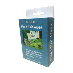 Ticks-N-All All Natural Flea and Tick Wipes 4 Cats - 0.244 OZ 10 Pack