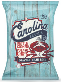 1in6 Snacks Kettle Cooked Potato Chips, Coastal Crab Boil - 2 OZ 20 Pack