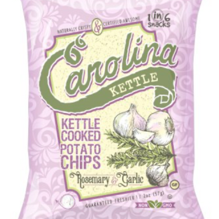 1in6 Snacks Kettle Cooked Potato Chips, Rosemary and Garlic - 2 OZ 20 Pack