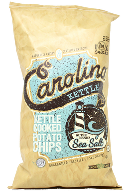 1in6 Snacks Kettle Cooked Potato Chips, Outer Banks Sea Salt - 5 OZ 14 Pack
