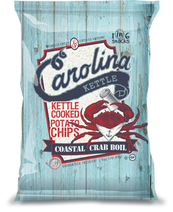 1in6 Snacks Kettle Cooked Potato Chips, Coastal Crab Boil - 5 OZ 14 Pack