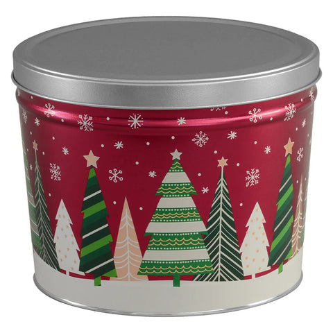 2-Gallon Holiday Popcorn Gift Tin, Assorted Festive Designs - 1 Pack