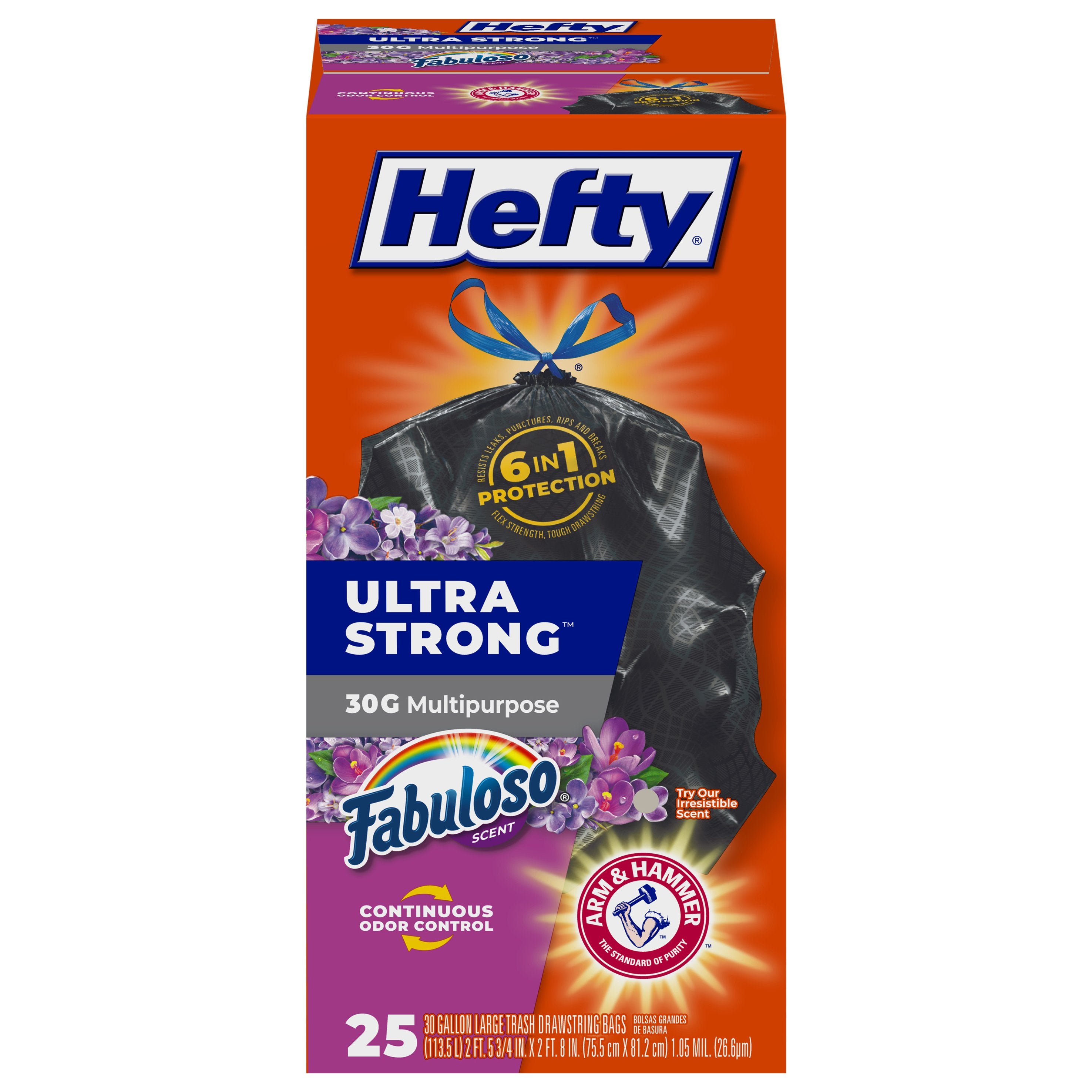 Hefty Fabuloso Scent Trash Bags - 25 CT 6 Pack – StockUpExpress