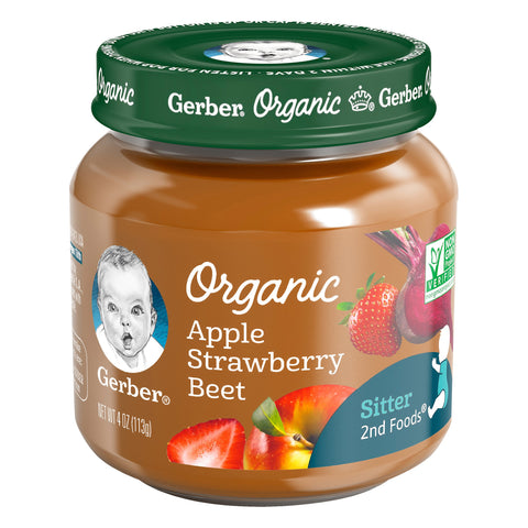 Gerber Apple Strawberry Beet Baby Food - 4 OZ 10 Pack