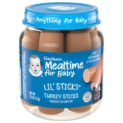 Gerber Mealtime For Baby Lil' Sticks Turkey - 2.5 Oz Jar 10 Pack
